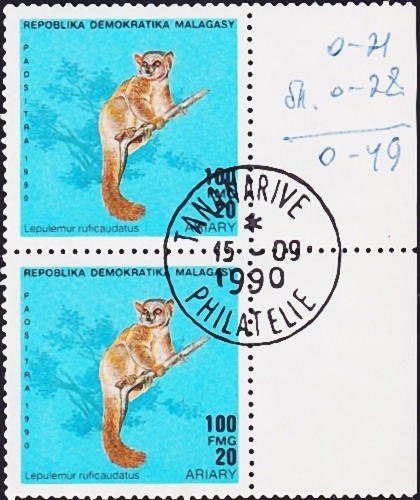  1990  . Red-tailed Lemur (Lepilemur ruficaudatus)   .  1,20  (2) 